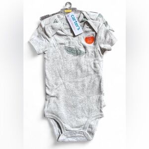 Carter's Light Gray Baby Onesie with Pea Pod Graphic NWT Size 12months